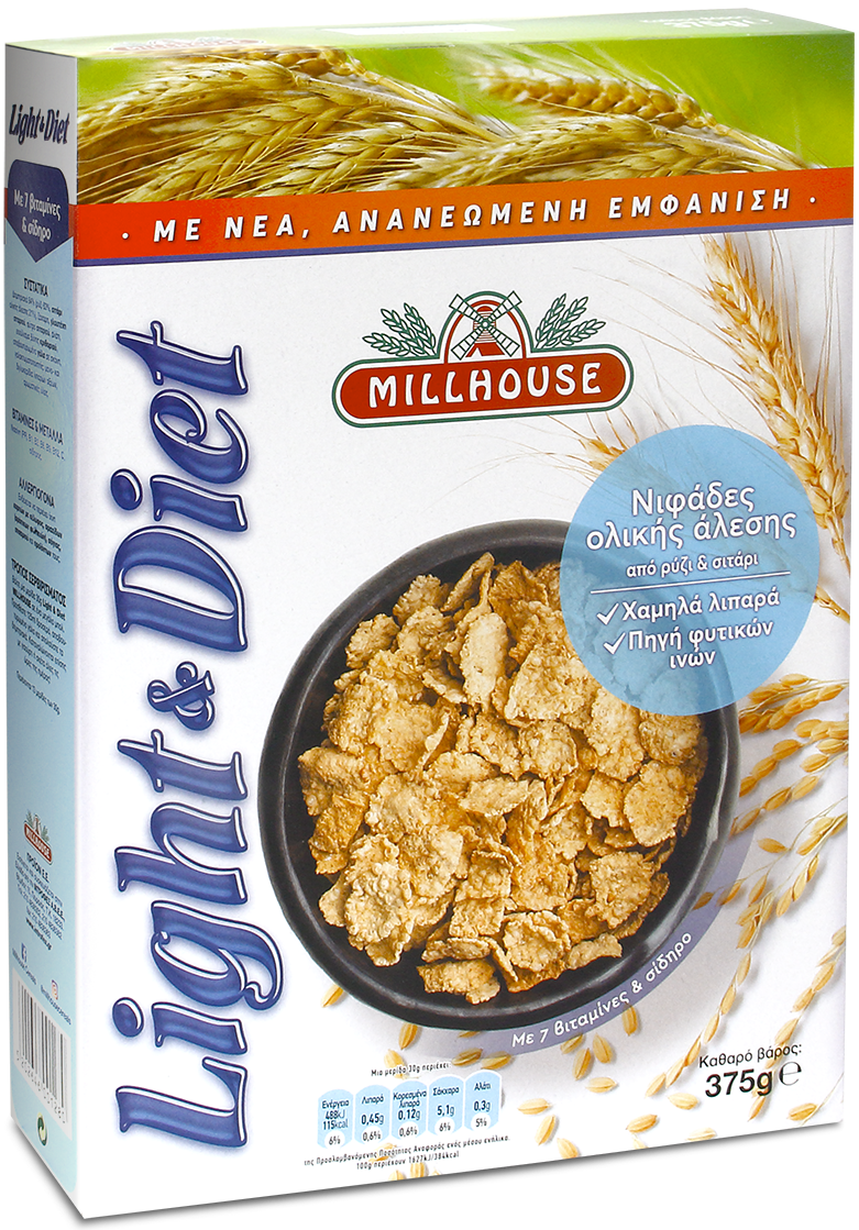 Νιφάδες Ολικής Άλεσης από Σιτάρι & Ρύζι Millhouse (375 g)