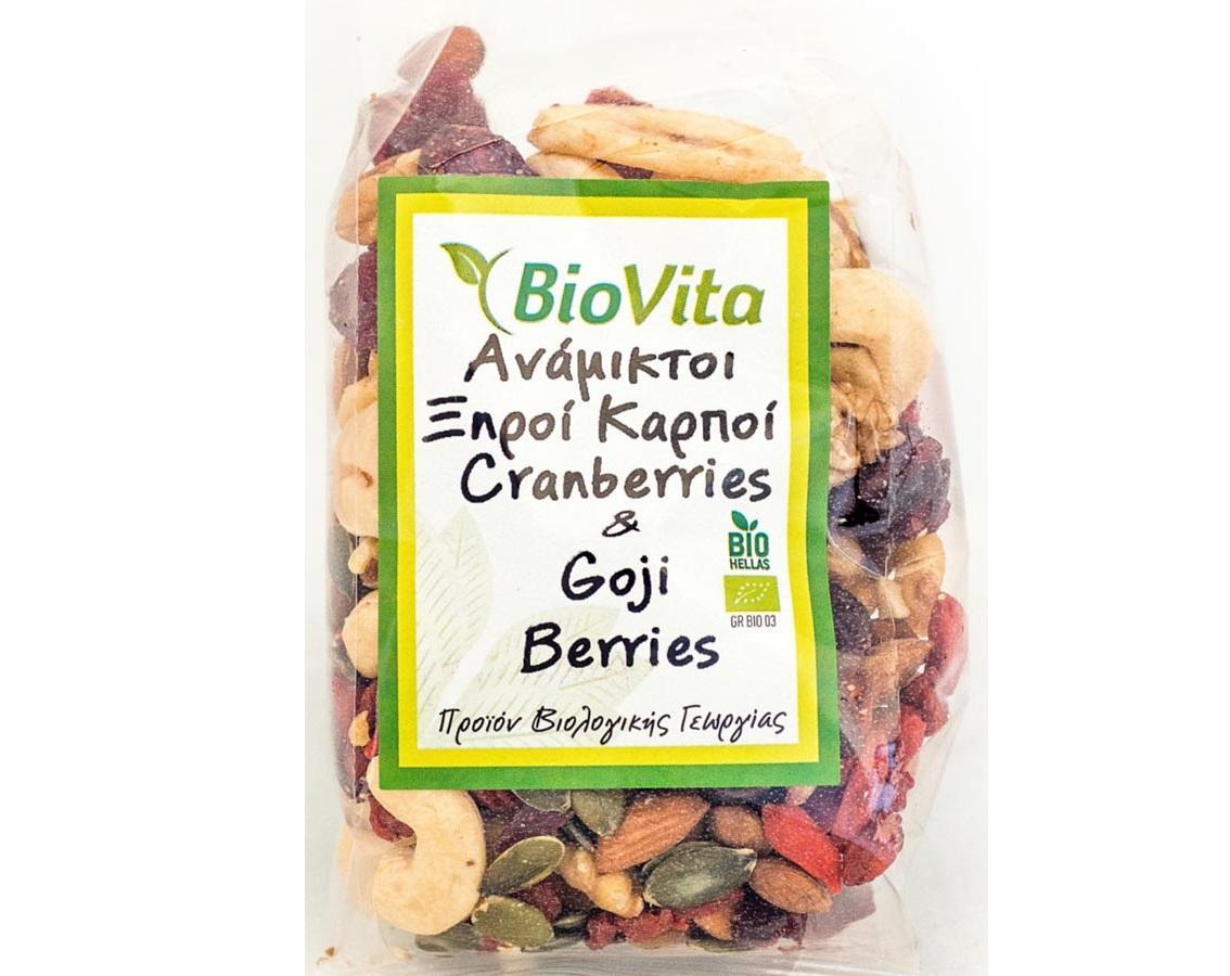 Biovita Ανάμικτοι Ξηροί Καρποί Cranberries & Goji βιολογικοί Biovita (150 g)