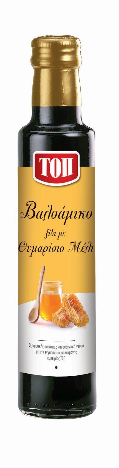 Ξύδι Βαλσάμικο με Θυμαρίσιο Μέλι Γυάλινη Φιάλη Τοπ (250 ml)