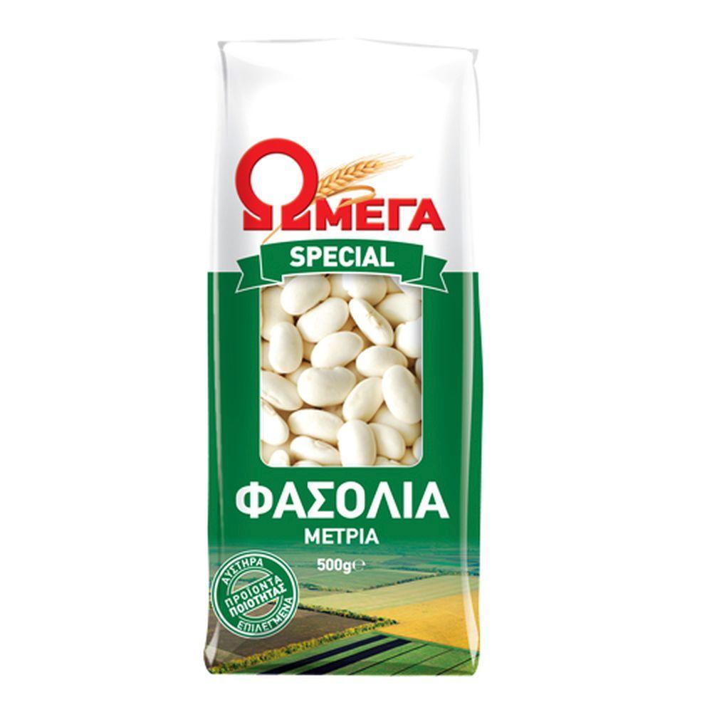 Φασόλια Μέτρια Ωμέγα (3x500g) 2+1 Δώρο