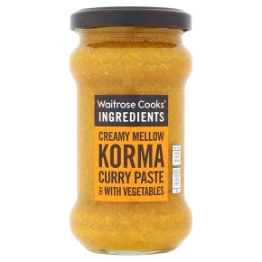 Σάλτσα πάστα Korma Ινδική κουζίνα με Καρύδα, Αμύγδαλα και Κάρυ Waitrose (200g)