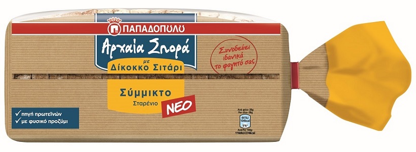 Ψωμί “Αρχαία Σπορά” Σύμμικτο Σταρένιο, Παπαδοπούλου (500 g)