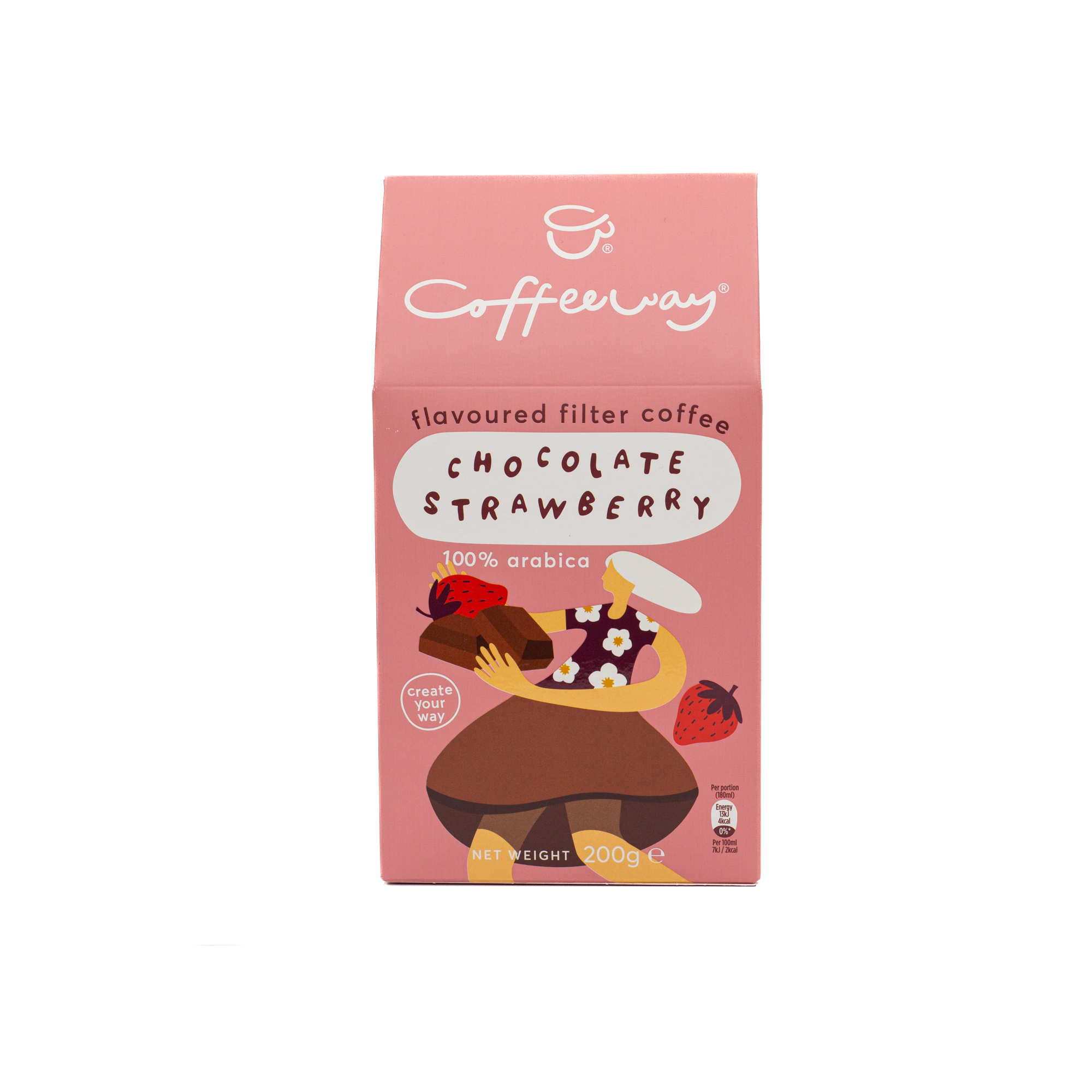 Cafetex Καφές φίλτρου με άρωμα σοκολάτα-φράουλα Coffeeway (200 g)