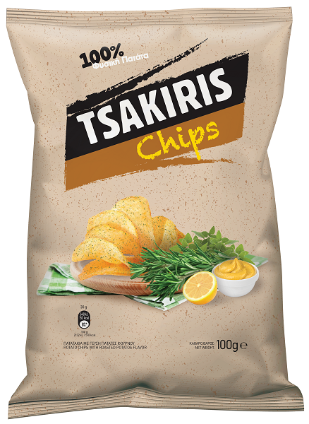 Τσιπς με Γεύση Πατάτες Φούρνου Tsakiris (100g)