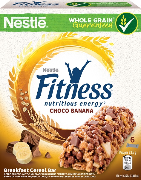 Μπάρες Δημητριακών Σοκολάτα Μπανάνα Fitness Nestle (6×23,5g)