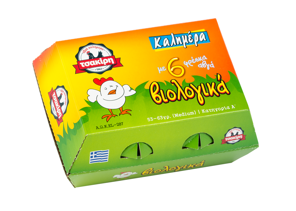 Αυγά Βιολογικά 6αδα Τσακίρη (53-63 g)