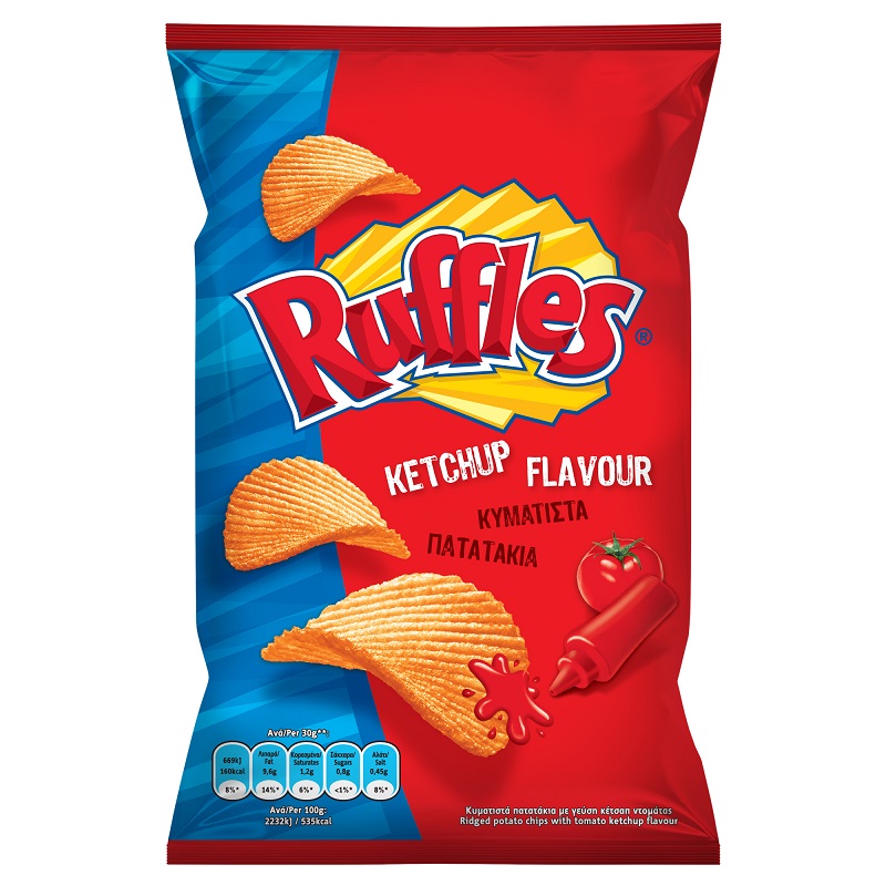 Pepsico-Tasty Κυματιστά πατατάκια Κέτσαπ Ruffles (120g)