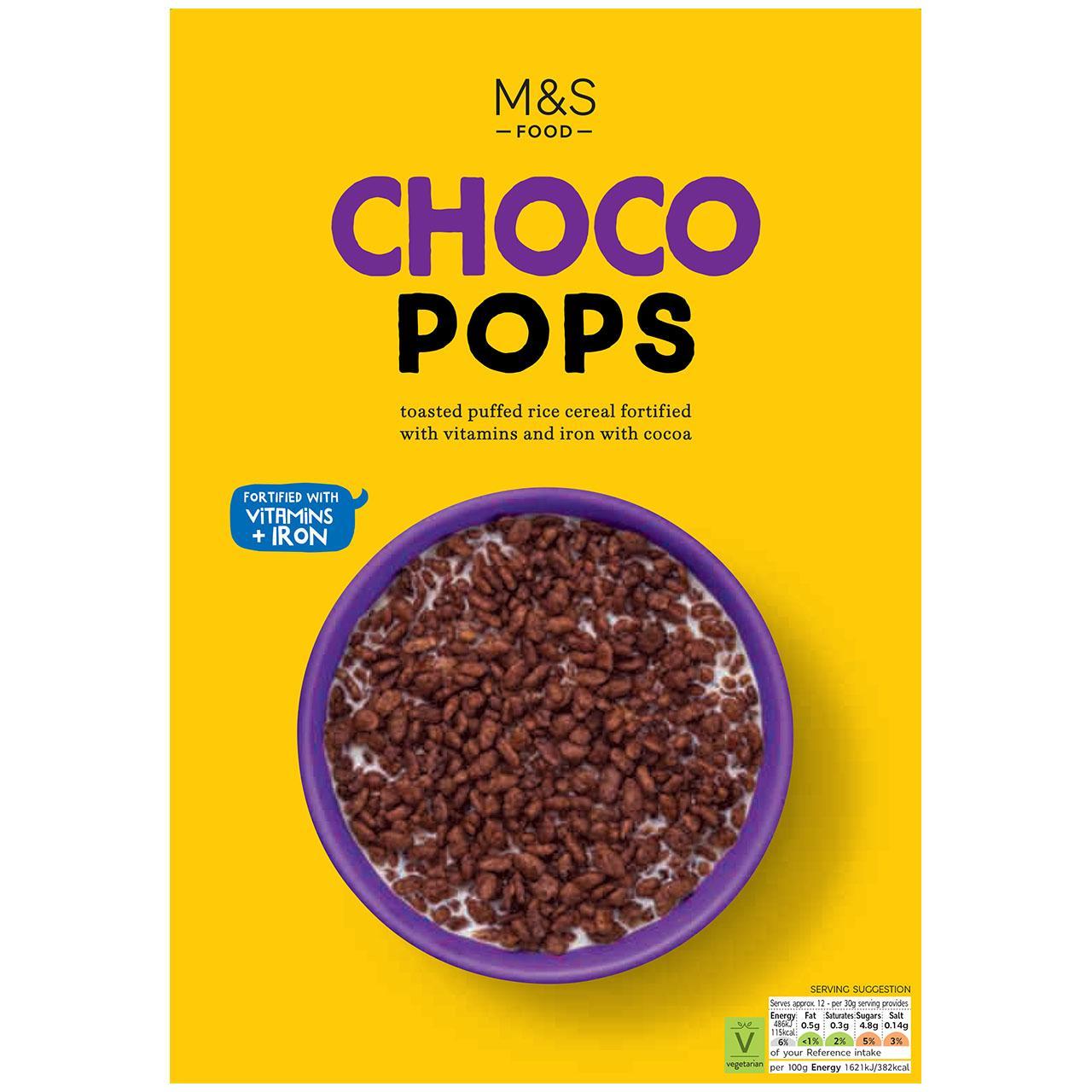 Marks & Spencer Διογκωμένο Ρύζι, Ενισχυμένο με Βιταμίνες και Σίδηρο, με Επικάλυψη με γεύση Σοκολάτας Marks & Spencer (375g)