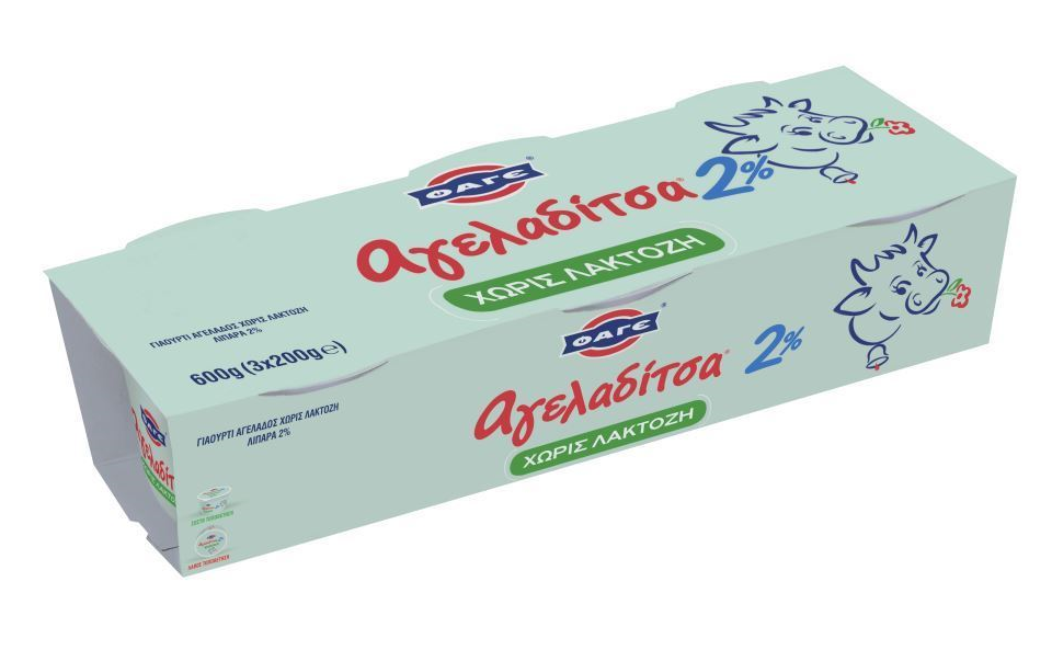 Φάγε Γιαούρτι Αγελάδος 'Αγελαδίτσα' 2% λιπαρά χωρίς λακτόζη Φάγε (3x200 g)
