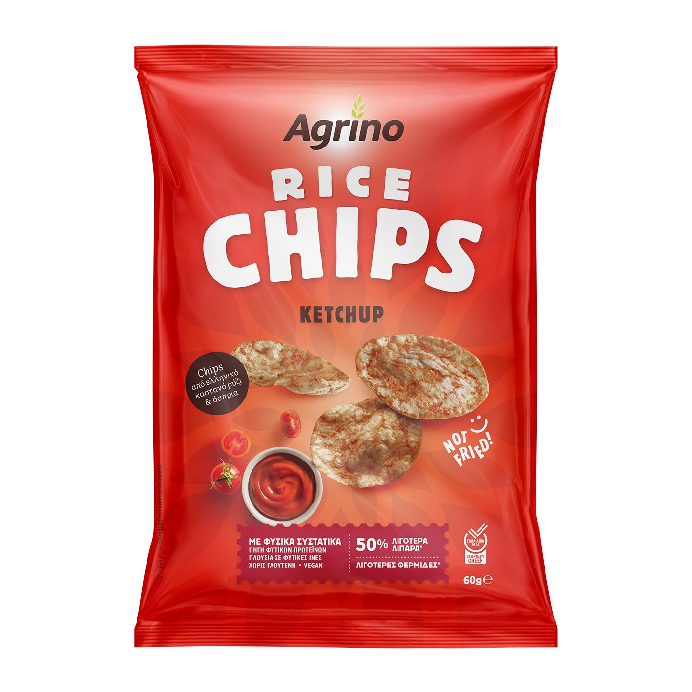 Agrino Τσίπς Ρυζιού Ketchup Agrino (60g)