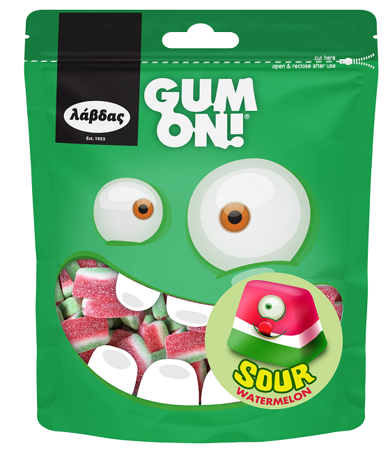Λάβδας Ζελίνια Sour Καρπουζάκια Gum On! (80g)