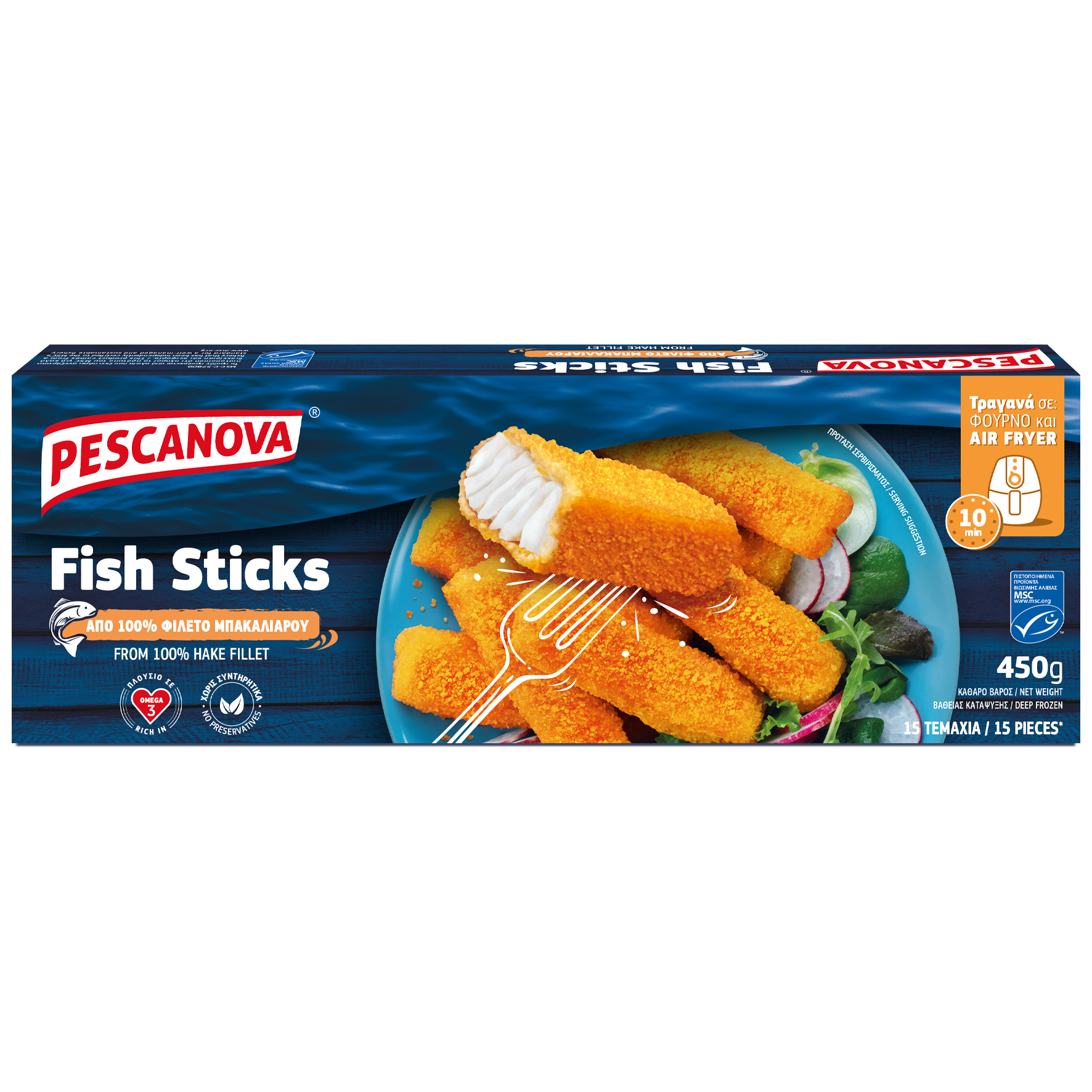 Pescanova Hellas Ltd Fish Sticks από Φιλέτο Μπακαλιάρου Pescanova (450gr)