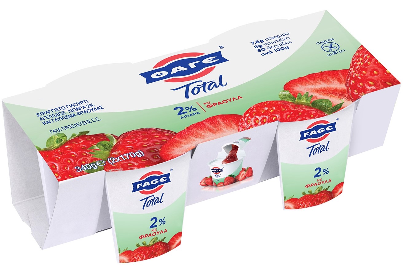 Φάγε Γιαούρτι Στραγγιστό Total 2% λιπαρά με Φράουλα Φάγε (2 x 150 g)