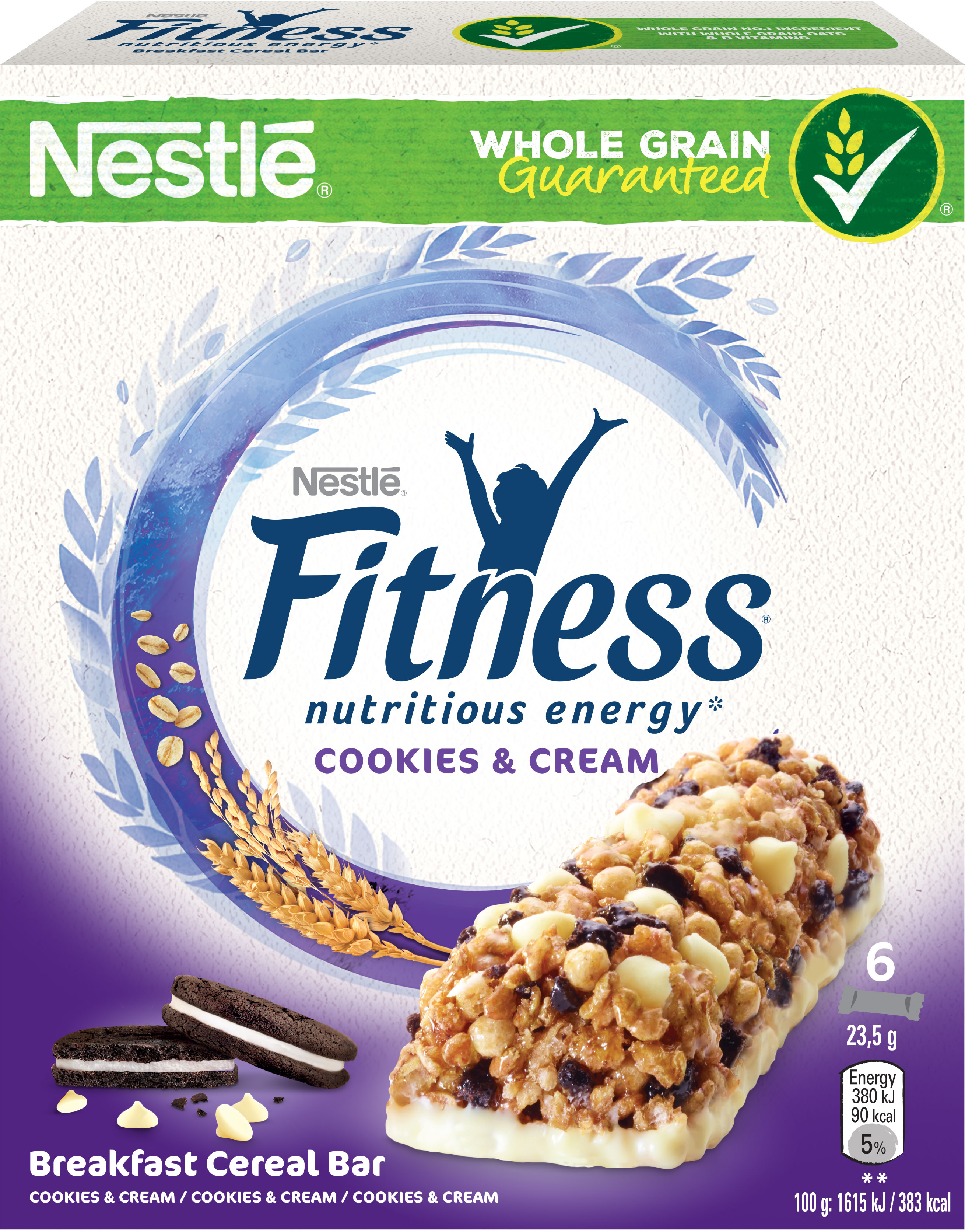 Μπάρες Δημητριακών Fitness Cookies & Cream Nestle (6×23.5 g)