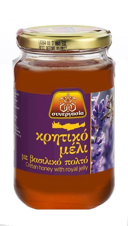 Μέλι Κρήτης με Βασιλικό Πολτό Συνεργασία Χανίων (450 g)