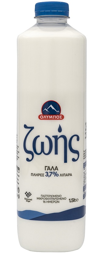 Γάλα ‘Ζωής’ Πλήρες 3,7% λιπαρά Όλυμπος (1.5 lt)