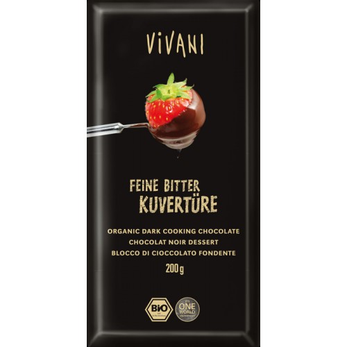 Κουβερτούρα Μαύρη Βιολογική Vivani (200g)