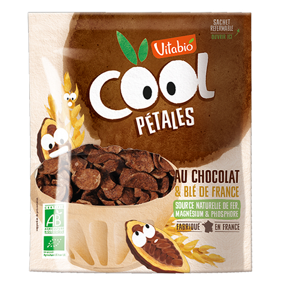 Choc’ o Petales Βιολογικές Νιφάδες Σιταριού Ολικής με Σοκολάτα Vitabio (450g)