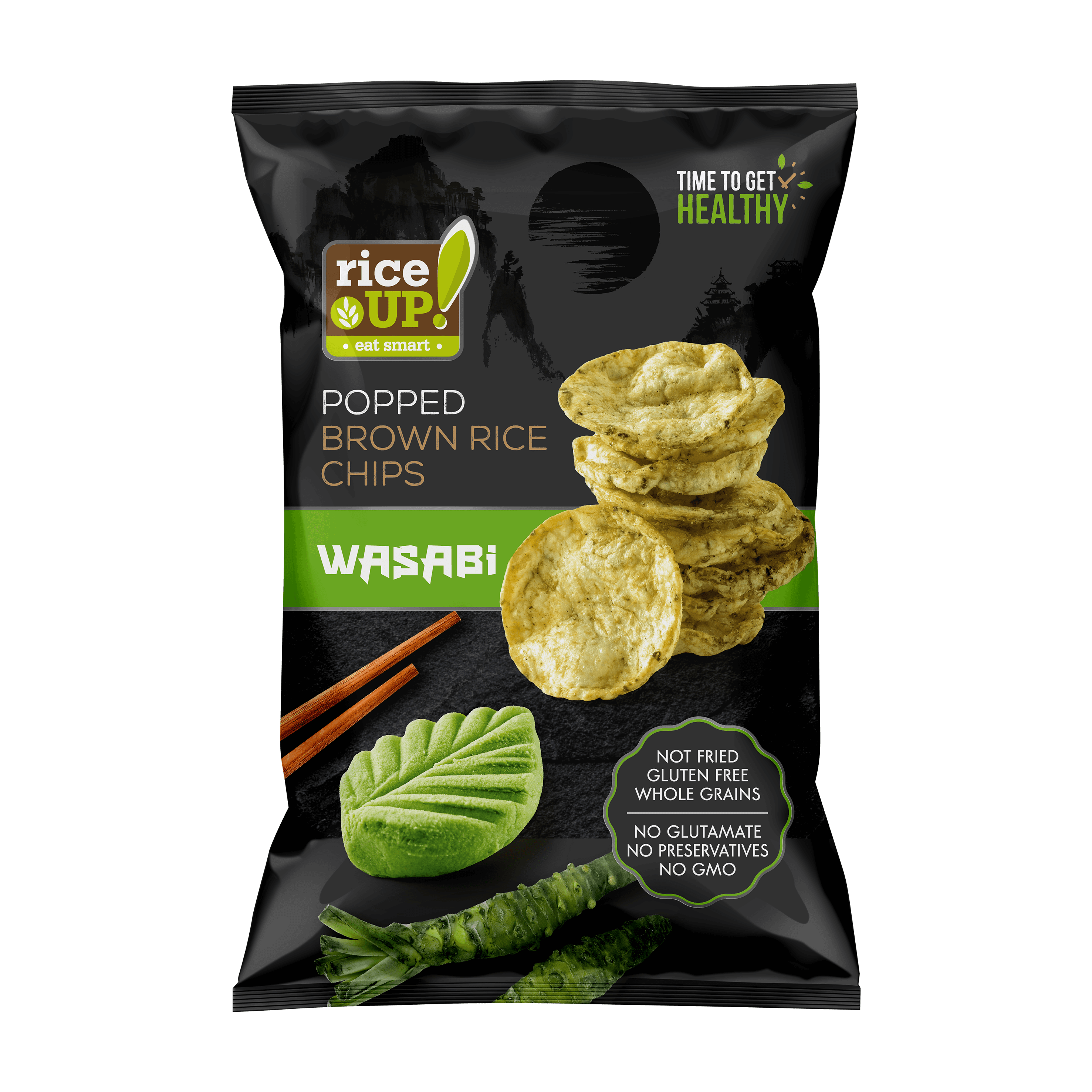 Τσιπς Καστανού Ρυζιού Wasabi Rice Up! (60g)