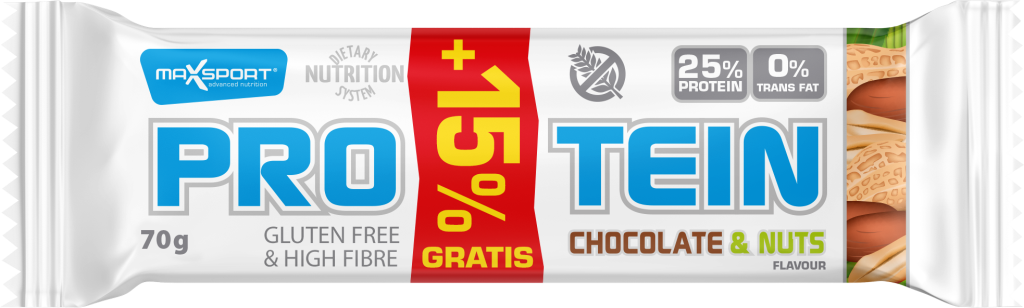 Μπάρα πρωτείνης με Σοκολάτα και Φυστίκια Maxsport (70g)