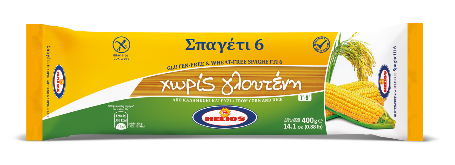 Σπαγέτι 6 Χωρίς Γλουτένη Ήλιος (400 g)