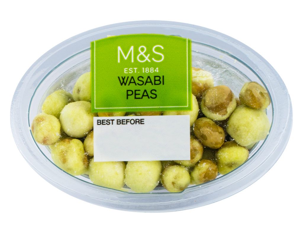 Marks & Spencer Καρβουδισμένος Αρακάς με Επικάλυψη με γεύση Σπανάκι και Wasabi Marks & Spencer (50g)