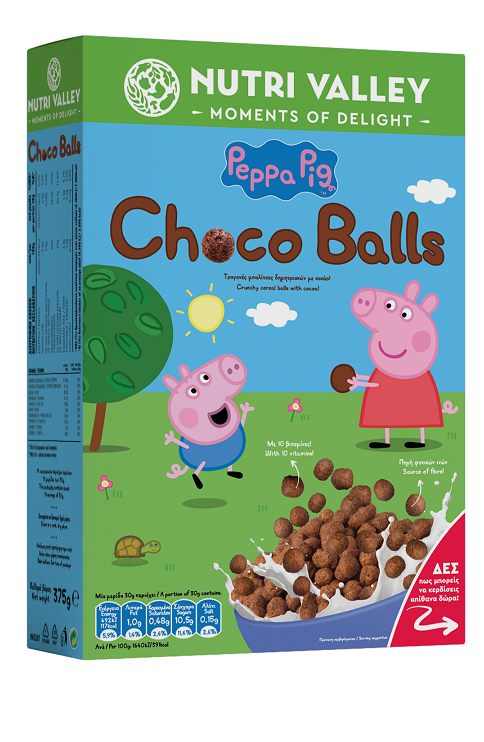 K22 Δημητριακά Peppa Pig Choco Balls Nutri Valley (375g)