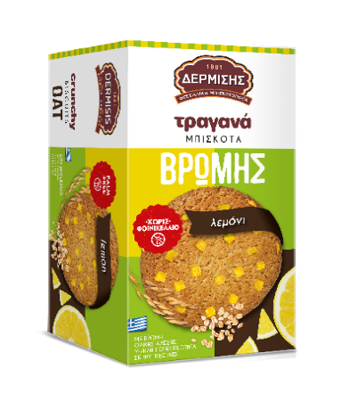 Δερμίσης Τραγανά Μπισκότα Βρώμης Λεμόνι (160g)