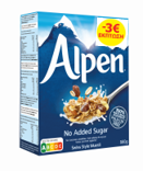 Δημητριακά Μuesli Χωρίς Ζάχαρη Alpen (560 g) -3€