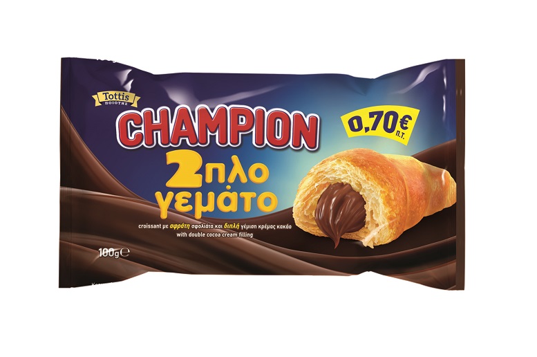 Bingo Κρουασάν με Διπλή Γέμιση Κρέμα Κακάο Champion (100g)