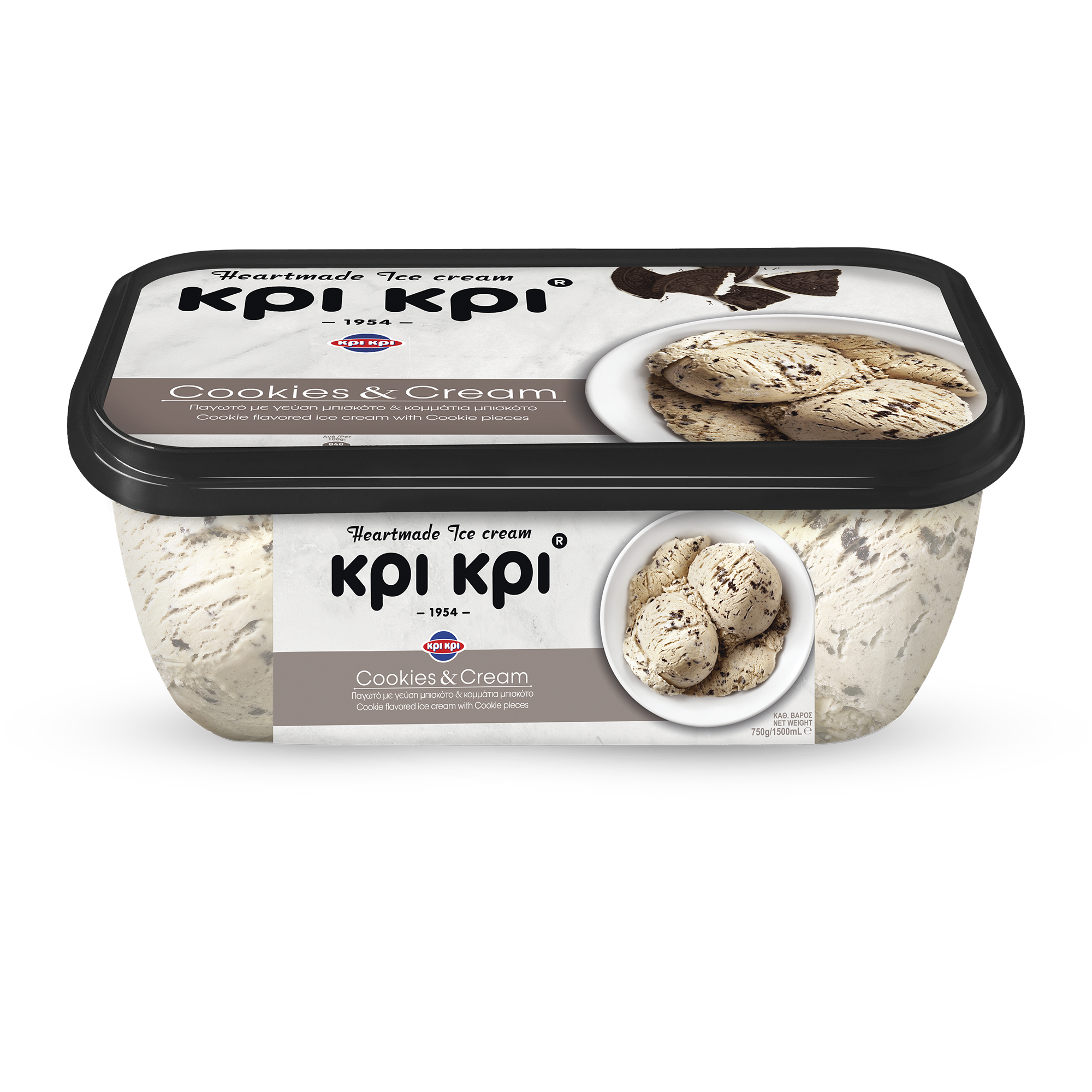 Κρι Κρι Παγωτό Cookies & Cream Heartmade Κρι Κρι (1,5L)