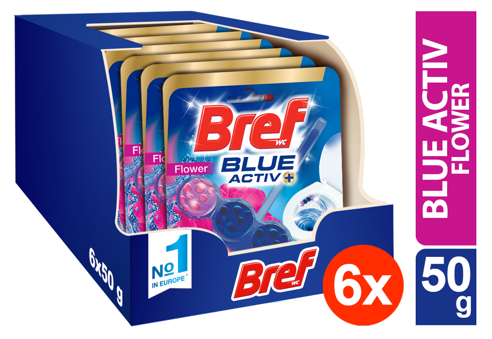 Μπλοκ Τουαλέτας Blue Activ Floral Bref Wc Block (6x50g) τα 6τεμ -5€