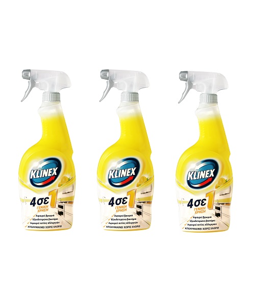 Απολυμαντικό Spray 4 Σε 1 Λεμόνι & Πράσινο Τσάι Klinex (750ml) 3Χ -40%