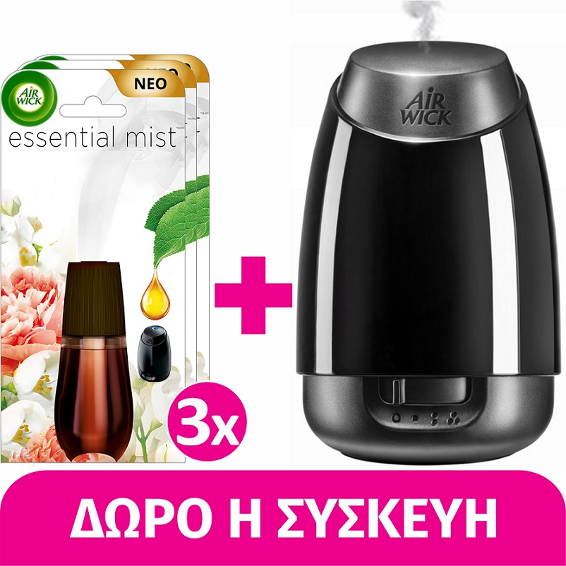 Ανταλλακτικό Essential Mist με άρωμα Παιώνια & Γιασεμί Airwick (20 ml) τα 3 τεμάχια -20%