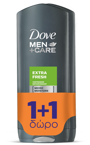 Αφρόλουτρο Extra Fresh Dove Men (2x400ml) 1+1 Δώρο