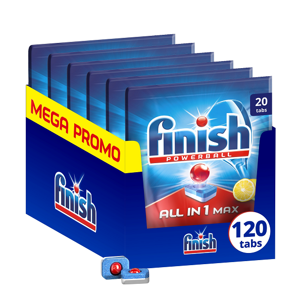 Ταμπλέτες Πλυντηρίου Πιάτων All in 1 Λεμόνι Finish (6×20τεμ) τα 6τεμ 24,48€