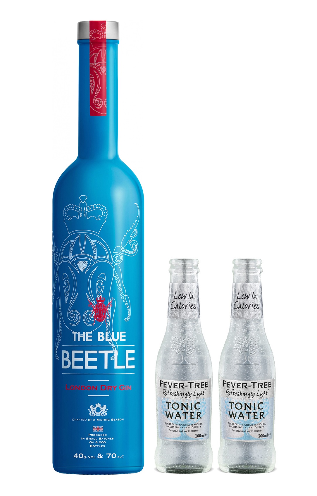 The Blue Beetle London Dry Gin (700 ml) & δώρο Light Tonic Fever Tree (2x200 ml)