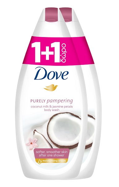 Αφρόλουτρο Coconut Milk Dove (2×500 ml) 1+1 Δώρο