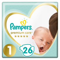 Πάνες Pampers Premium Care Μέγεθος 1 (2-5 kg) Carry Pack (6×26τεμ) 3+3 Δώρο