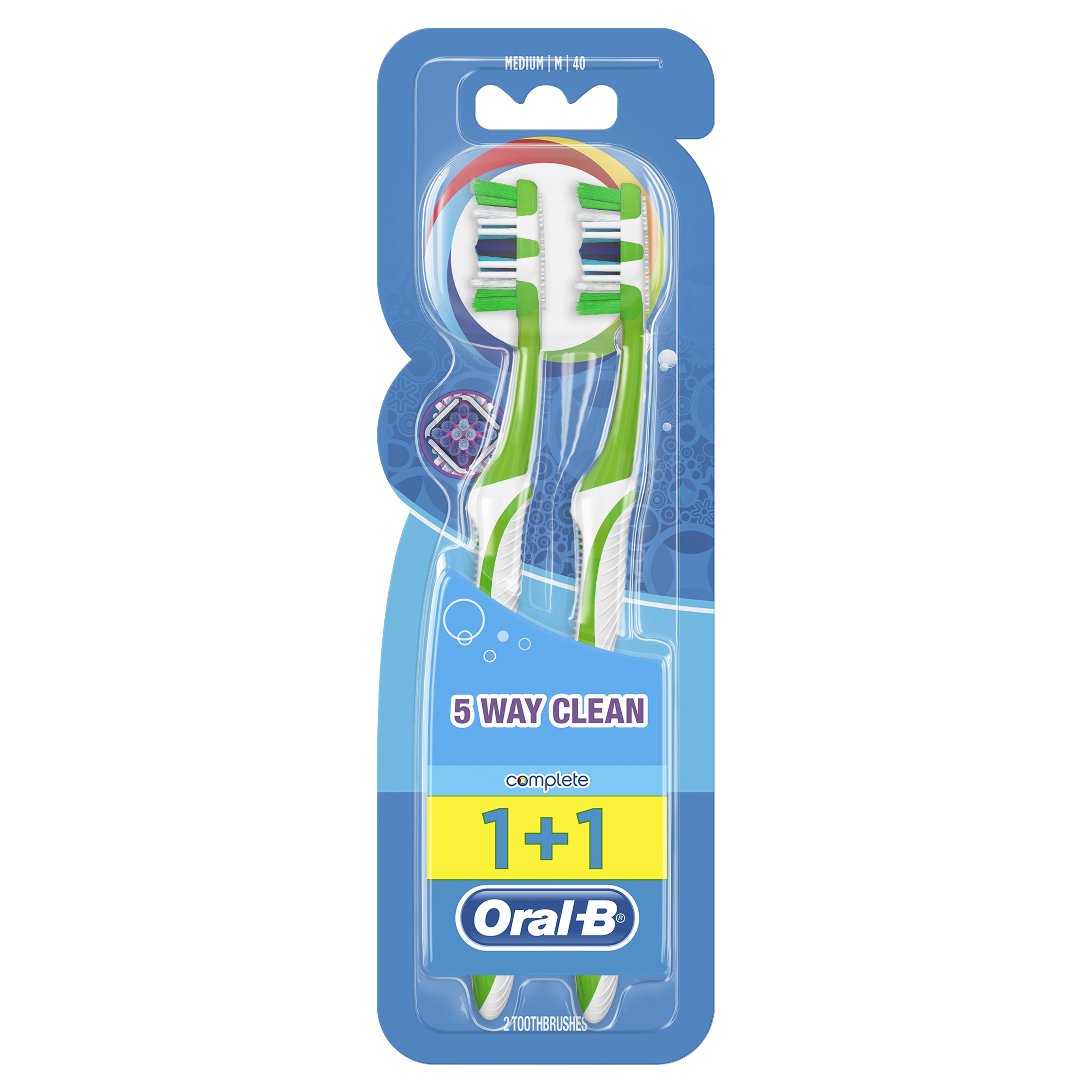 Οδοντόβουρτσα Complete 5 Way 40 Μέτρια Oral B1+1Δώρο(2×2τεμ)