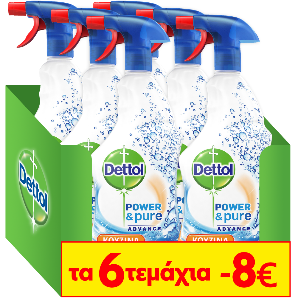 Spray Κουζίνας Power & Pure Dettol (6x750ml) τα 6τεμ -8€