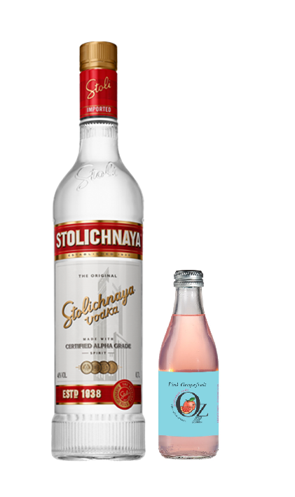 Βότκα Stolichnaya (700 ml) & δώρο αναψυκτικό Pink Grapefruit Soda Oz (250 ml)