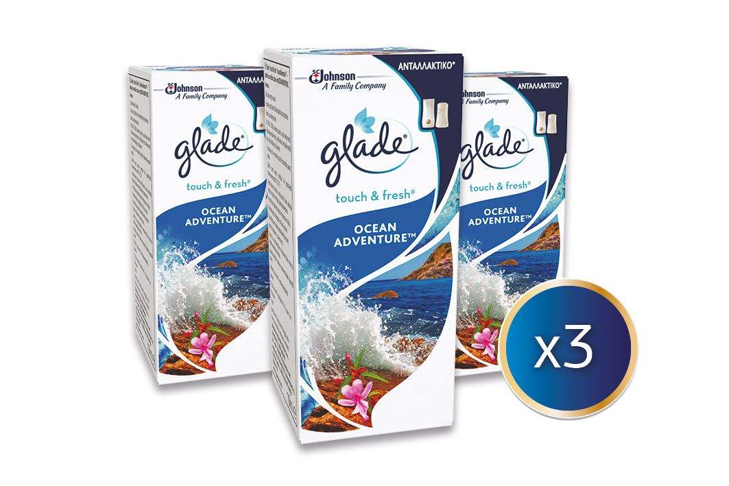 Ανταλλακτικό Αρωματικό Touch & Fresh Ocean Adventure Glade (3×1τεμ) τα 3 τεμ -15%