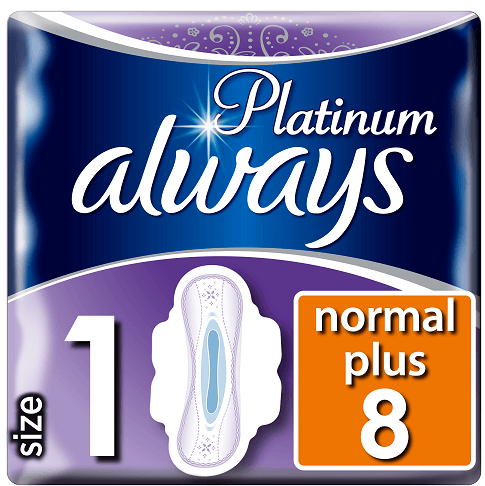 Σερβιέτες Platinum Ultra Normal Plus Με Φτερά Always (Μέγεθος 1) (2×8τεμ)