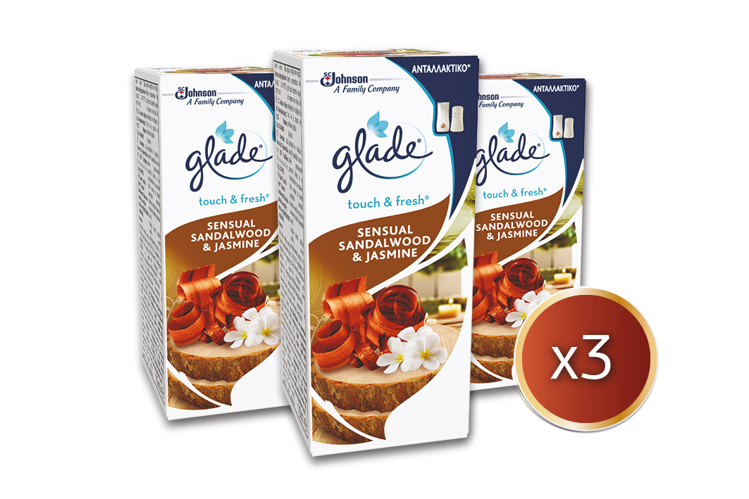 Glade Recambio Ambientador Un Toque Sensual Sandalwood & Jasmine 3 Unidades