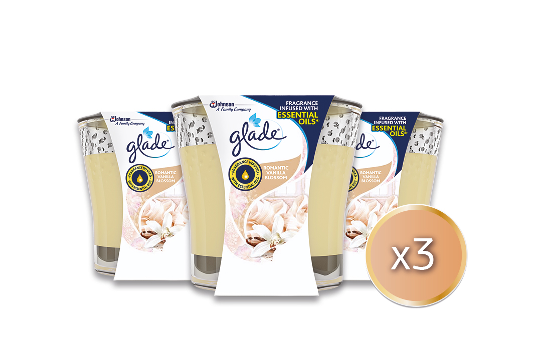 Αρωματικό Χώρου σε μορφή Στερεού Κεριού Romantic Vanilla Blossom Glade (3×129 g) τα 3τεμ -25%