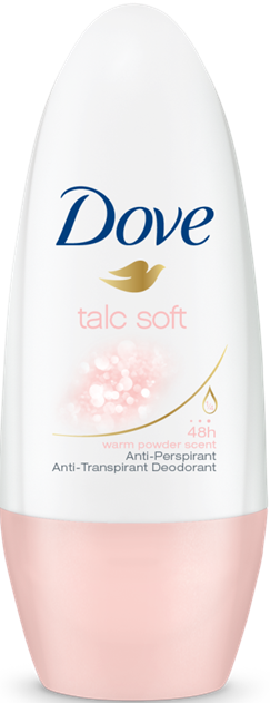 Αποσμητικό Roll On Talc Soft Dove (2×50 ml) 1+1 Δώρο