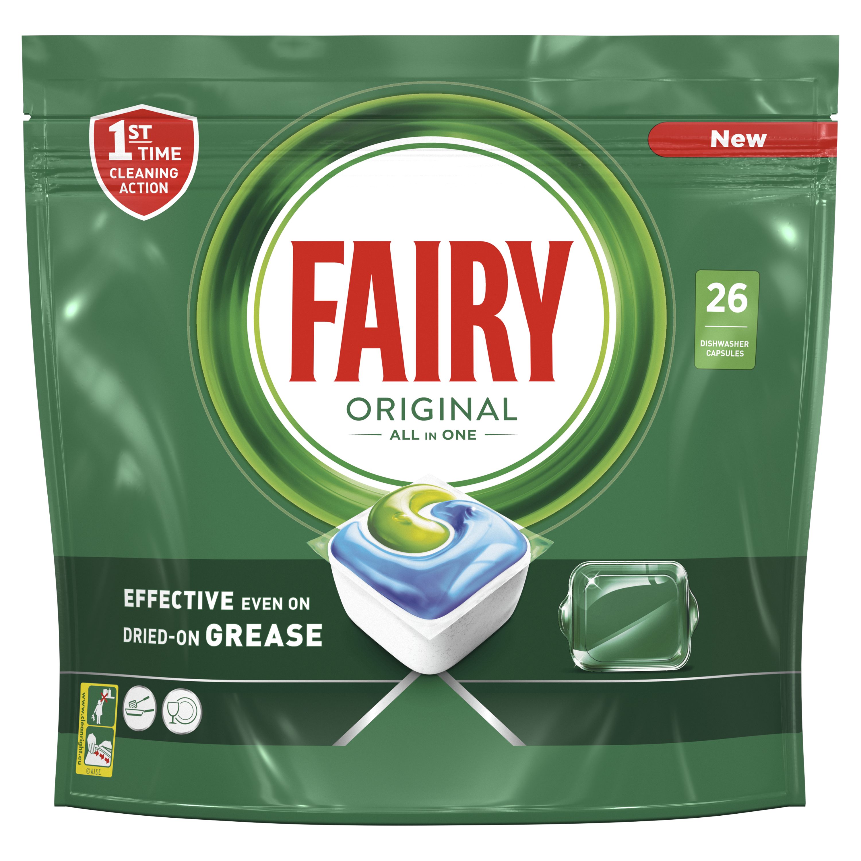 Κάψουλες Πλυντηρίου Πιάτων Regular Original All In One Fairy (2×26τεμ) 1+1 Δώρο