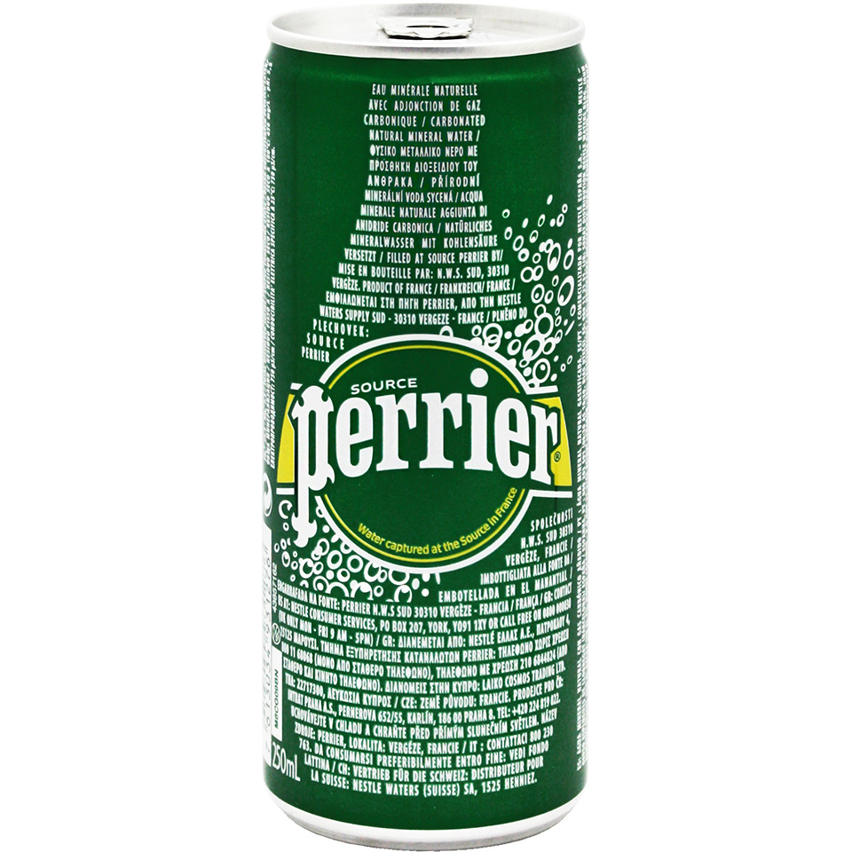Νερό Φυσικό Μεταλλικό Ανθρακούχο Slim Can Perrier (250 ml)