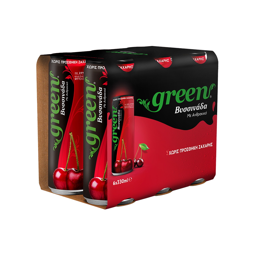 Green Cola Hellas Βυσσινάδα Κουτί Green (6x330 ml)